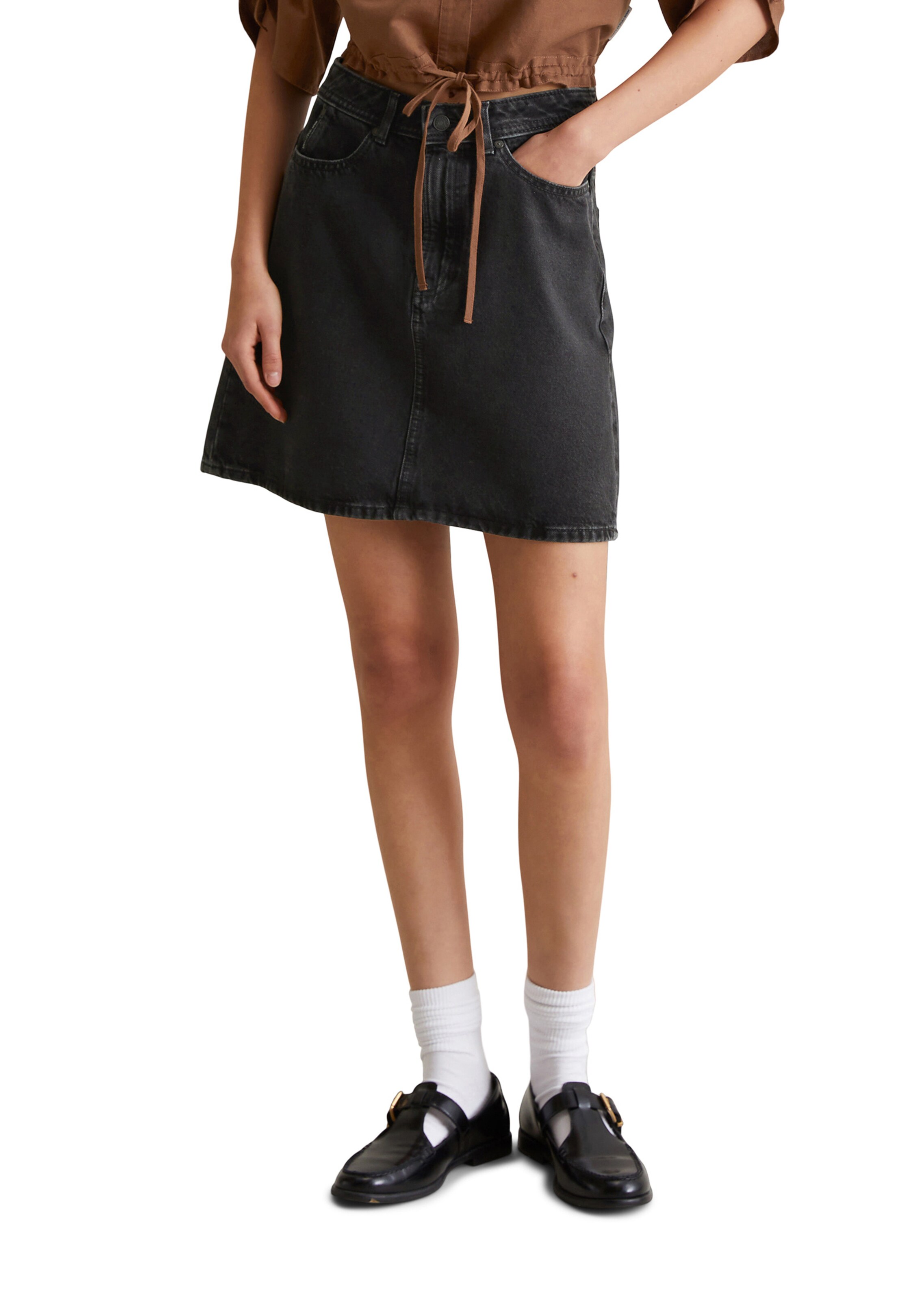 Marc O'Polo DENIM Minirock in Schwarz: Vorderseite