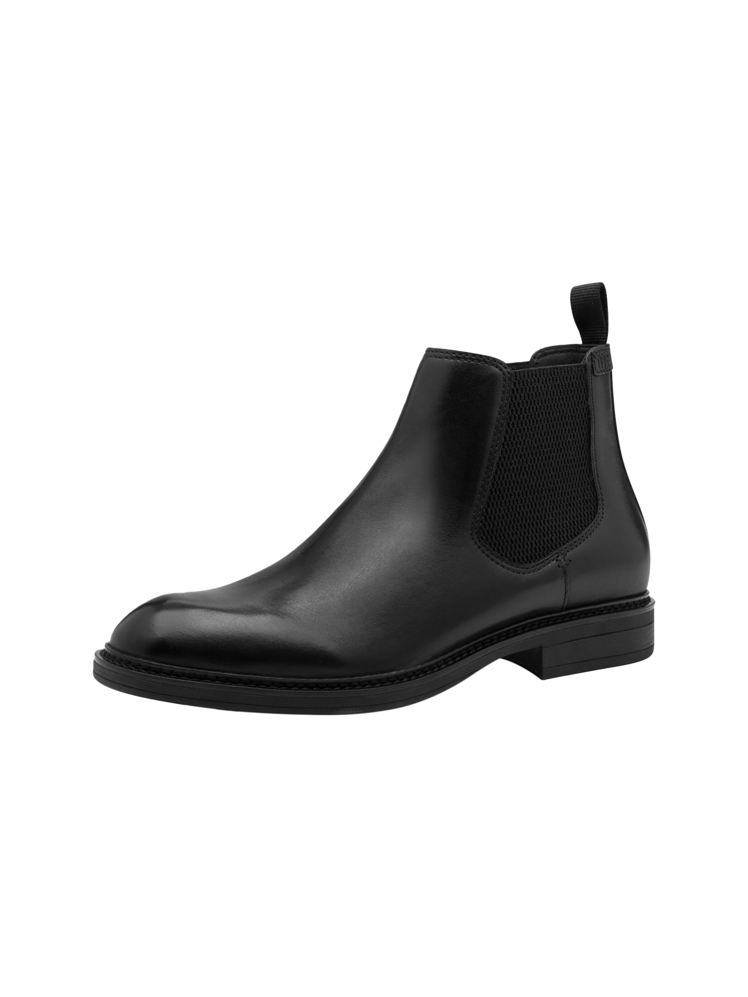 Tamaris Boots 'Lederstiefeletten' in Black