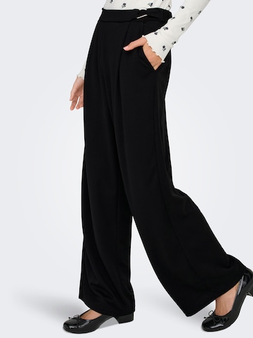 Wide leg Pantaloni cutați 'ONLSANIA' de la ONLY pe negru