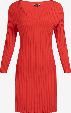 myMo ROCKS Knitted dress in Red: front