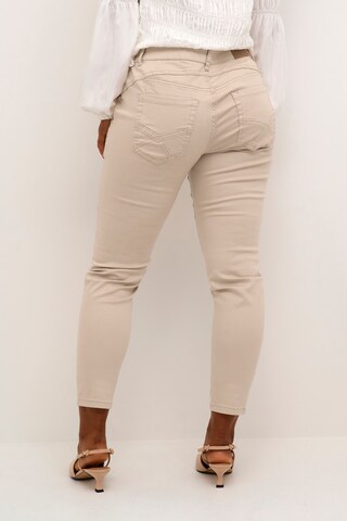 Cream Slim fit Jeans 'Paula' in Beige