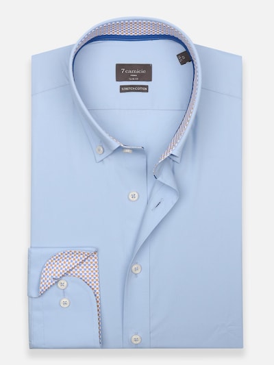 7Camicie Chemise business 'Leonardo Sport Poplin Stretch Man Shirt Black' en bleu clair, Vue avec produit