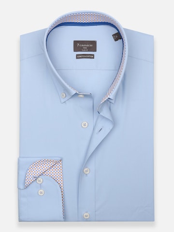 Camicia business 'Leonardo Sport Poplin Stretch Man Shirt Black' di 7Camicie in blu: frontale