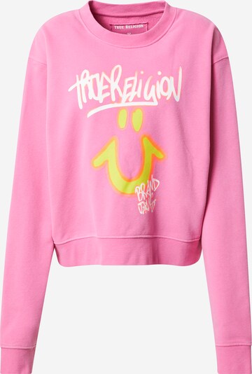 True Religion Sportisks džemperis, krāsa - dzeltens / rozā / balts, Preces skats