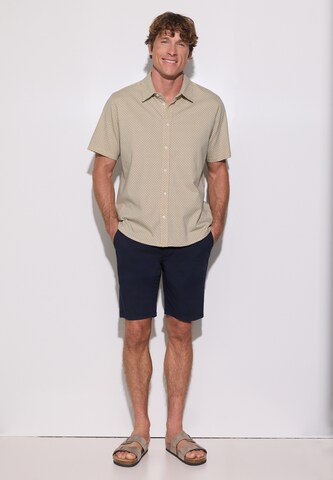 Street One MEN Regular Fit Kurzarm Hemd mit Print in Beige