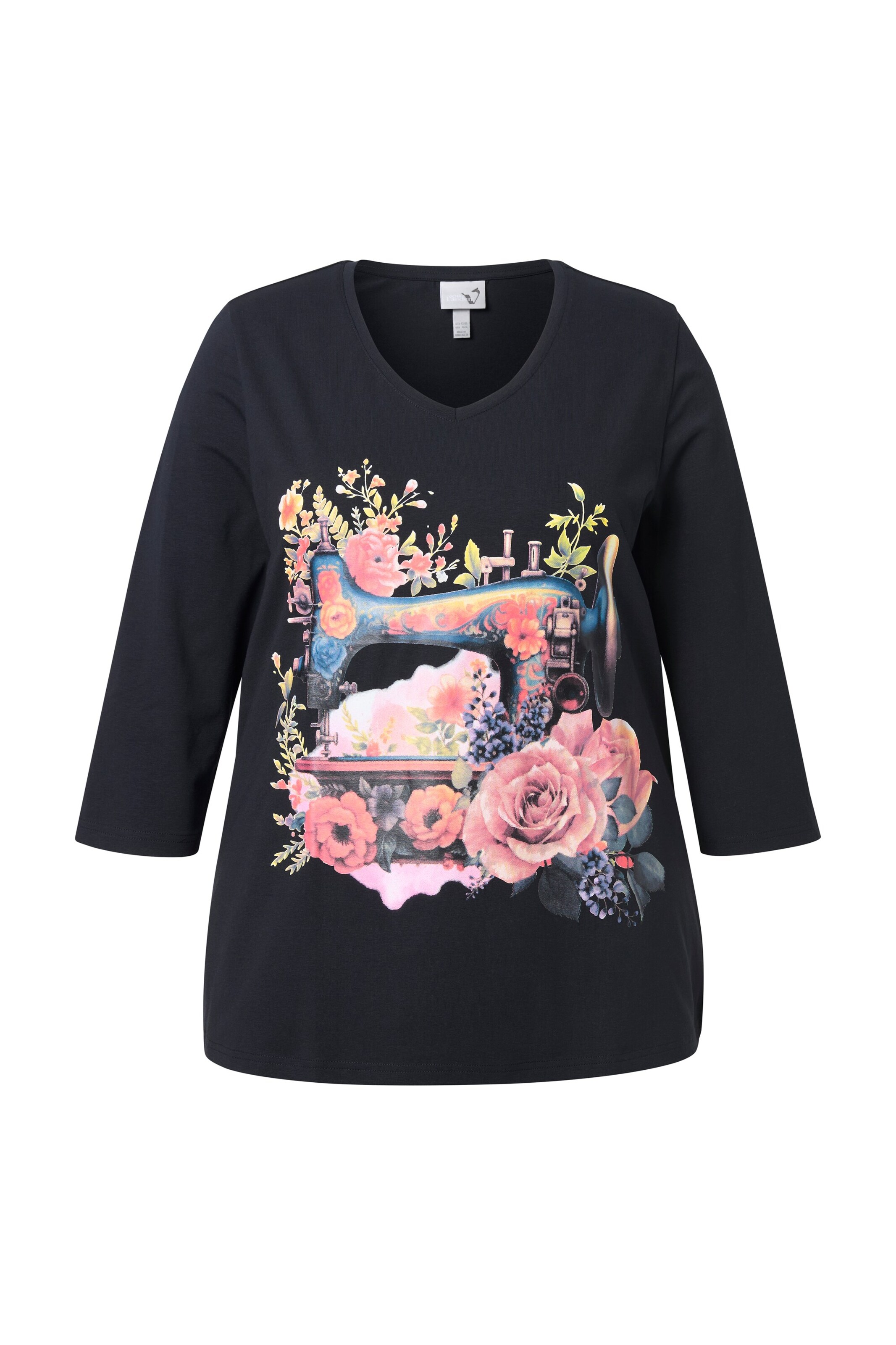 Ulla Popken Shirt in Zwart: voorkant