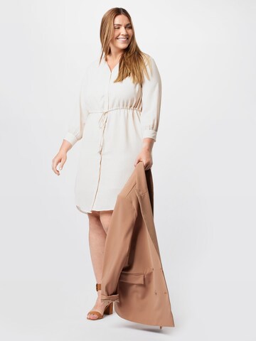 Selected Femme Curve Shirt dress 'Kamina' in Beige