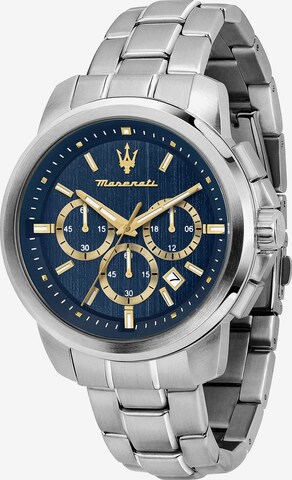 Montre à affichage analogique Maserati en argent : devant