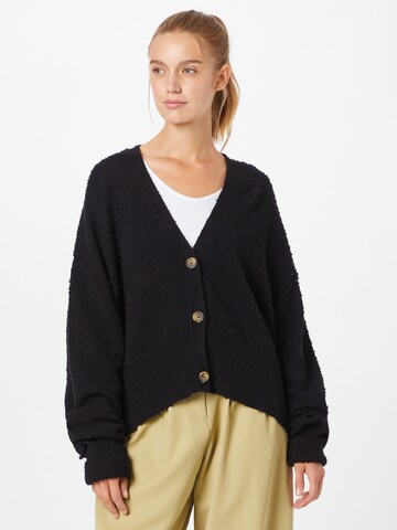 Free People Knit Cardigan 'FOUND MY FRIEND' in Black: front