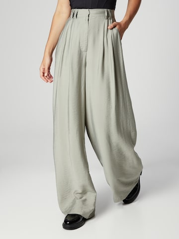 Guido Maria Kretschmer Women Wide leg Bandplooibroek 'Finja' in Groen: voorkant