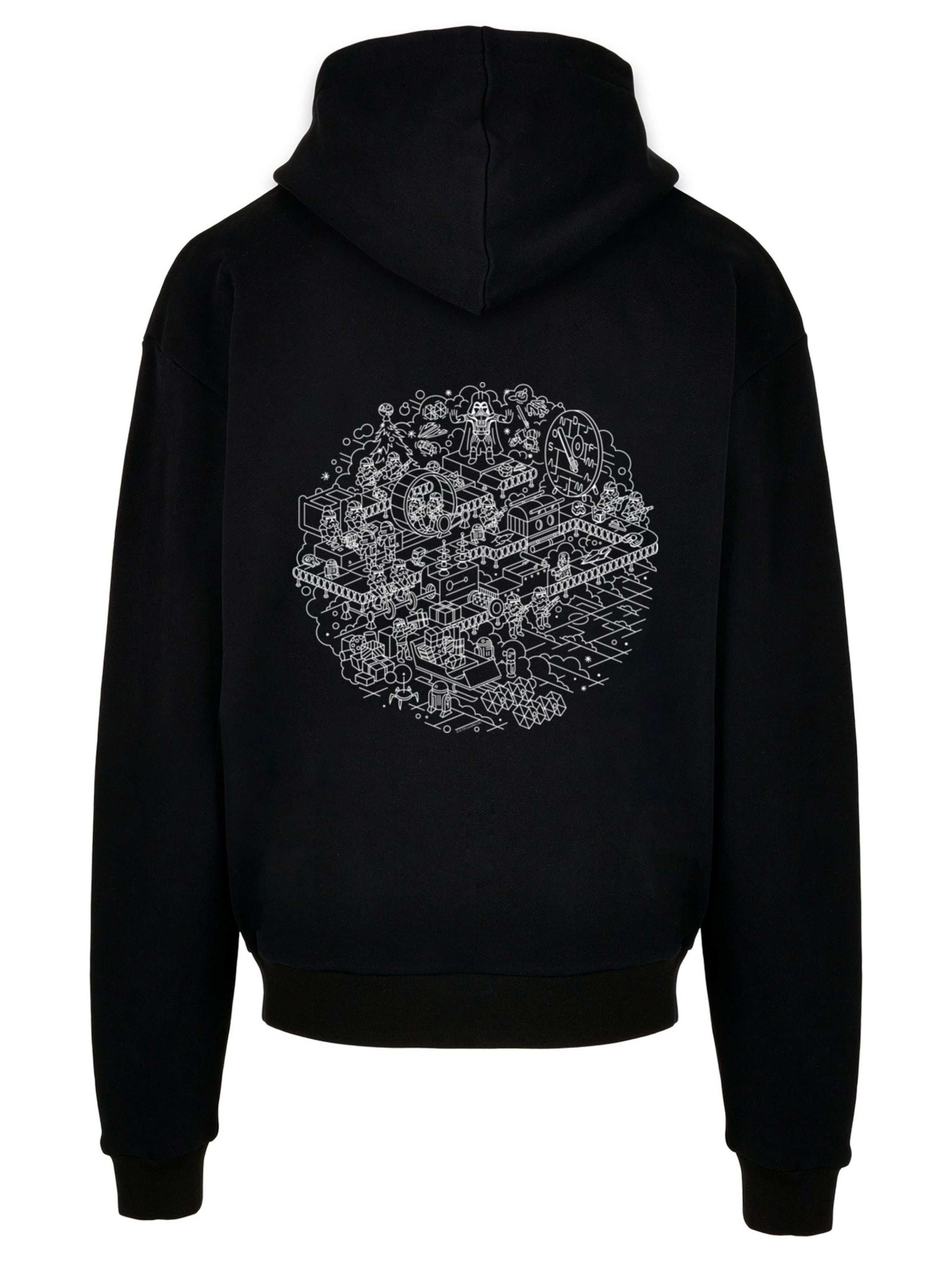 F4NT4STIC Sweatshirt 'Star Wars Christmas Death Star Weihnachten' in Black: front