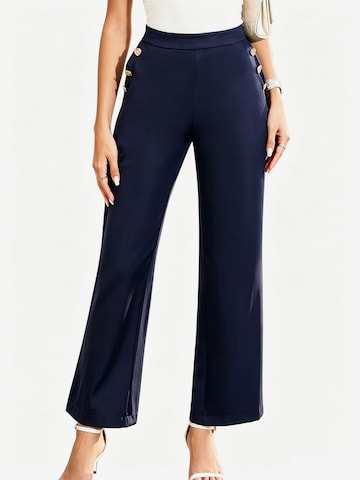 KoJooin Hose 'Weit geschnittene Anzughose für Damen, hochtaillierte Arbeitshose, Business-Casual-Hose mit Knöpfen' in Blau
