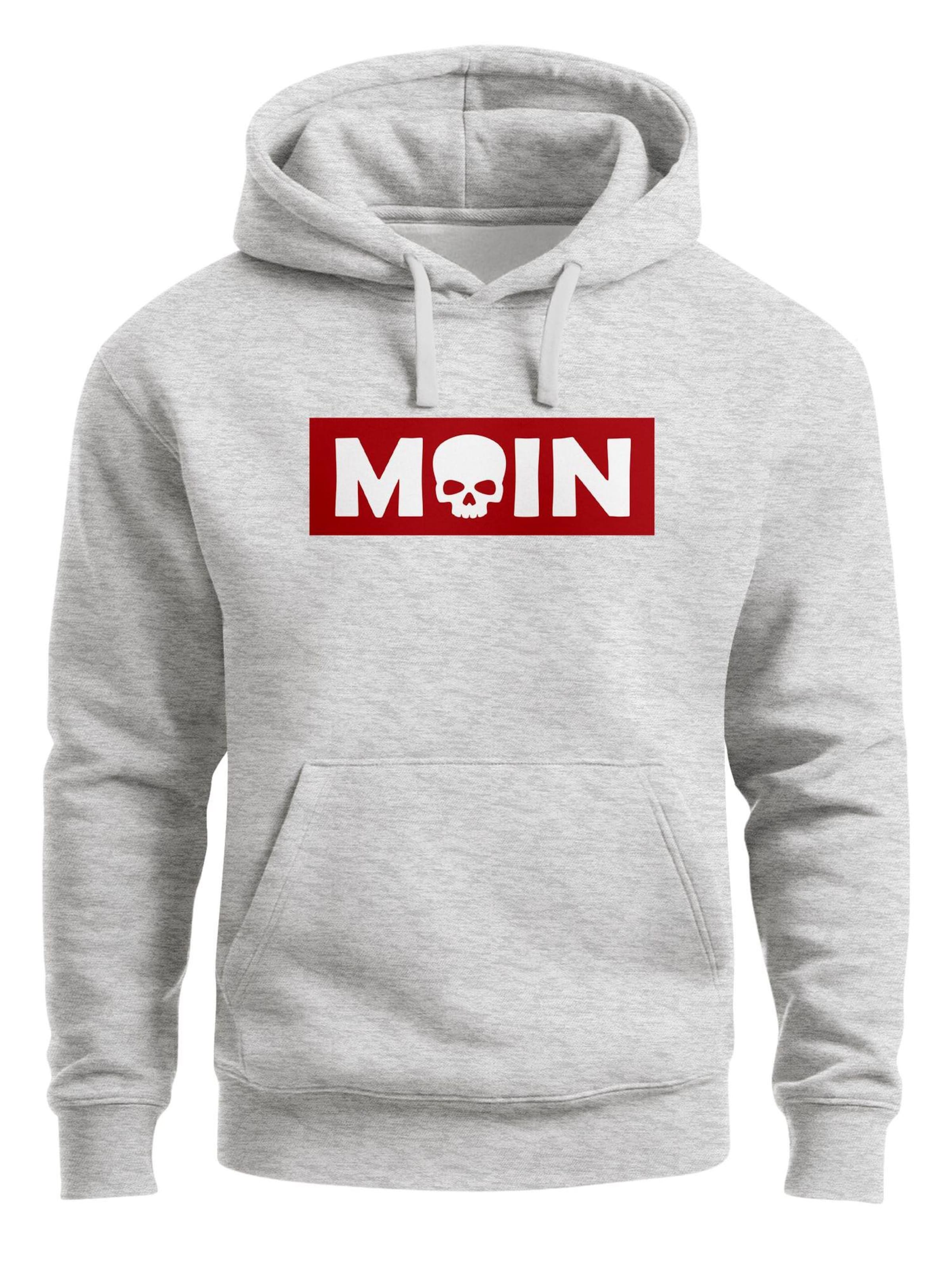 Neverless Sweatshirt 'Moin Skull'‌ in Grau: Vorderseite