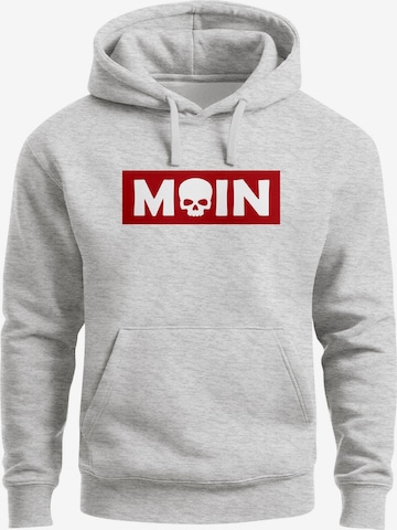 Neverless Sweatshirt 'Moin Skull' in Grey: front