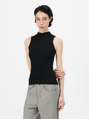 HUGO Stricktop 'Sarepilk' in Schwarz