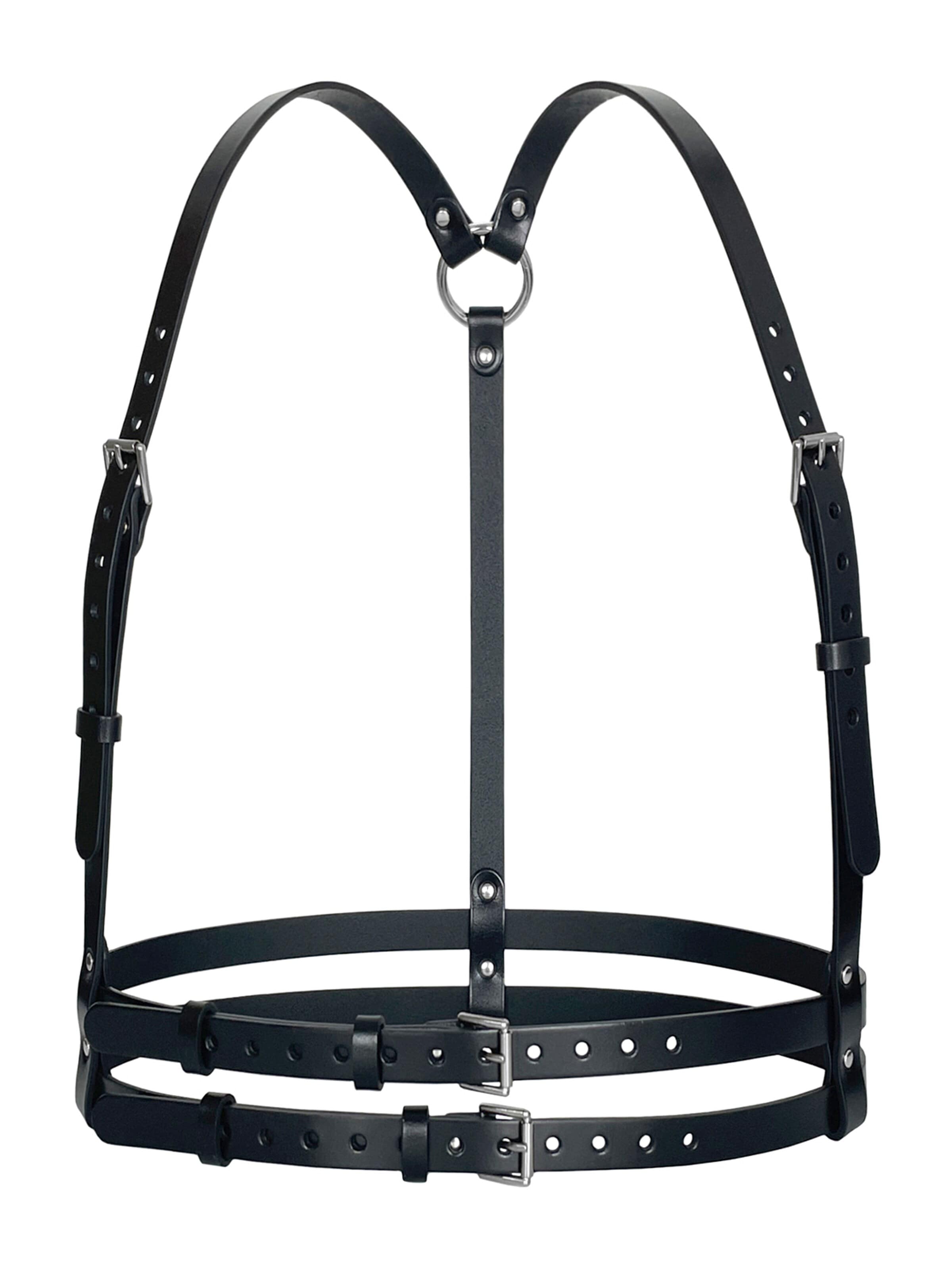 Haute Cuir Belt 'Double Belt Harness' in Black: front