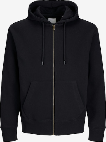 JACK & JONES Sweat jacket 'Charge' in Black: front