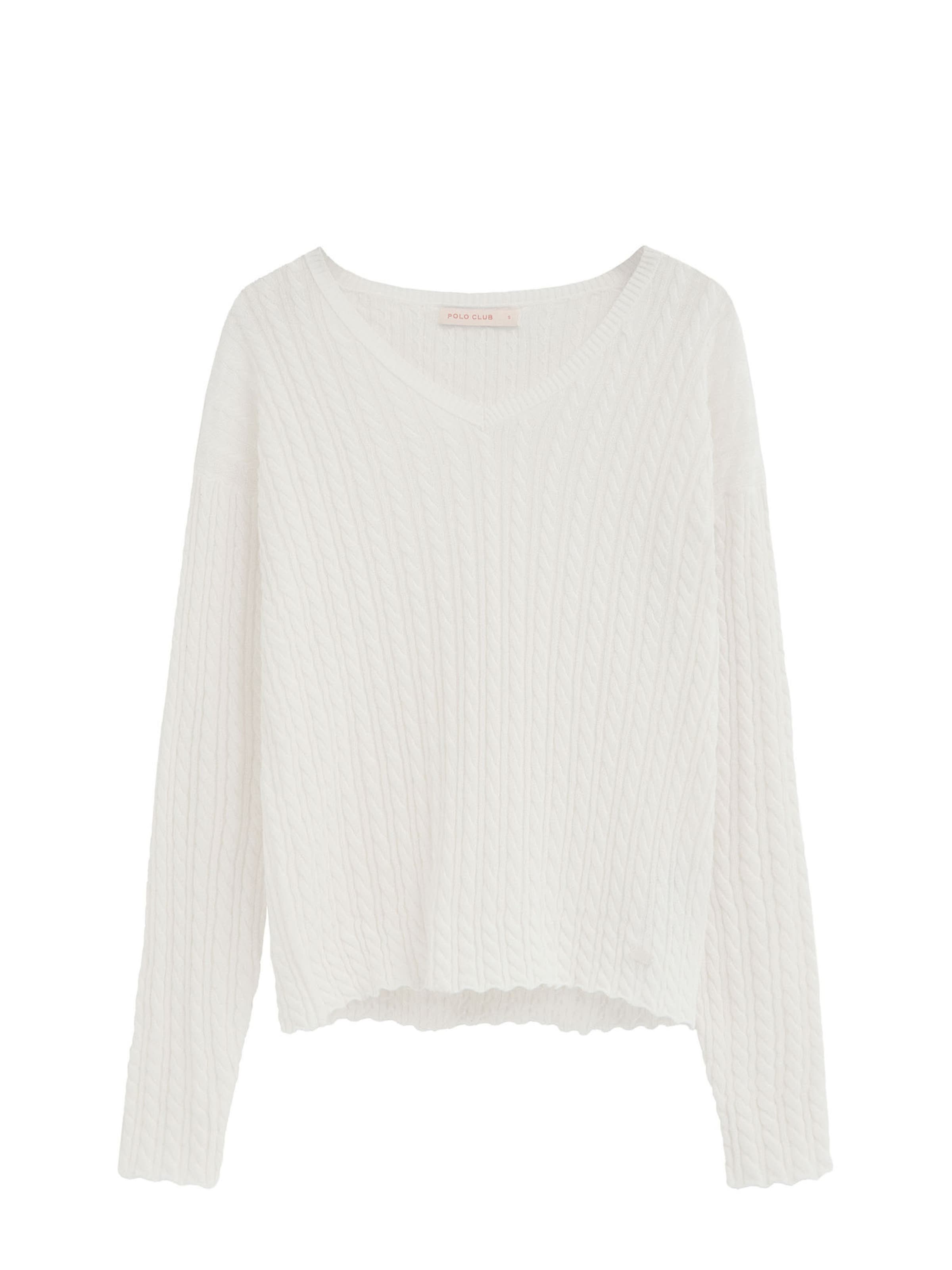 Polo Club Pullover 'AZUCENA' in Weiß: Vorderseite