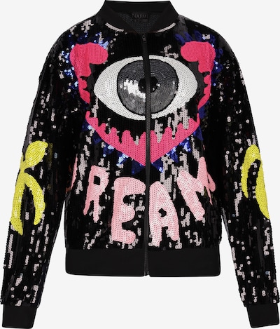 NAEMI Übergangsjacke in dunkelgelb / fuchsia / hellpink / schwarz, Produktansicht