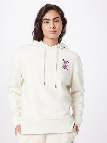 HUGO Sweatshirt 'Dreala 2' in Wit: voorkant