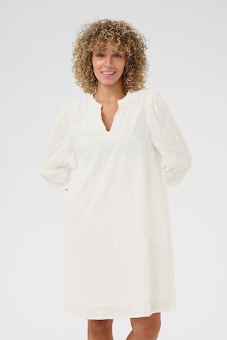 Cream Dress in White: front