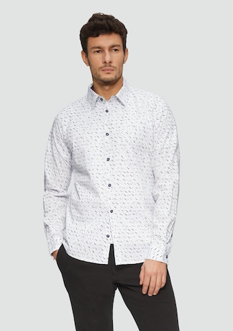 s.Oliver Slim Fit Hemd in Weiß: Vorderseite