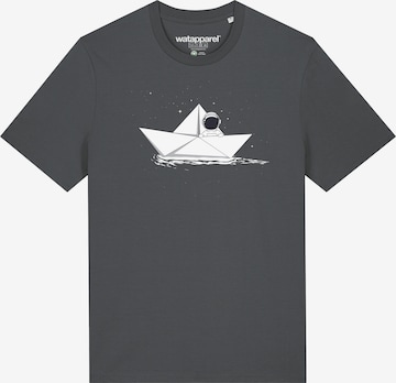 T-Shirt 'Astronaut in paper boat' Watapparel en gris : devant