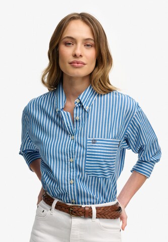 Superdry & Co Bluse 'Poplin' in Blau: Vorderseite