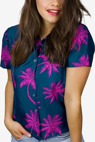 Camicia da donna 'Palmshadow' di King Kameha in verde: frontale