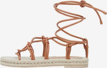 MANGO Páskové sandály 'Nudito' – hnědá: přední strana