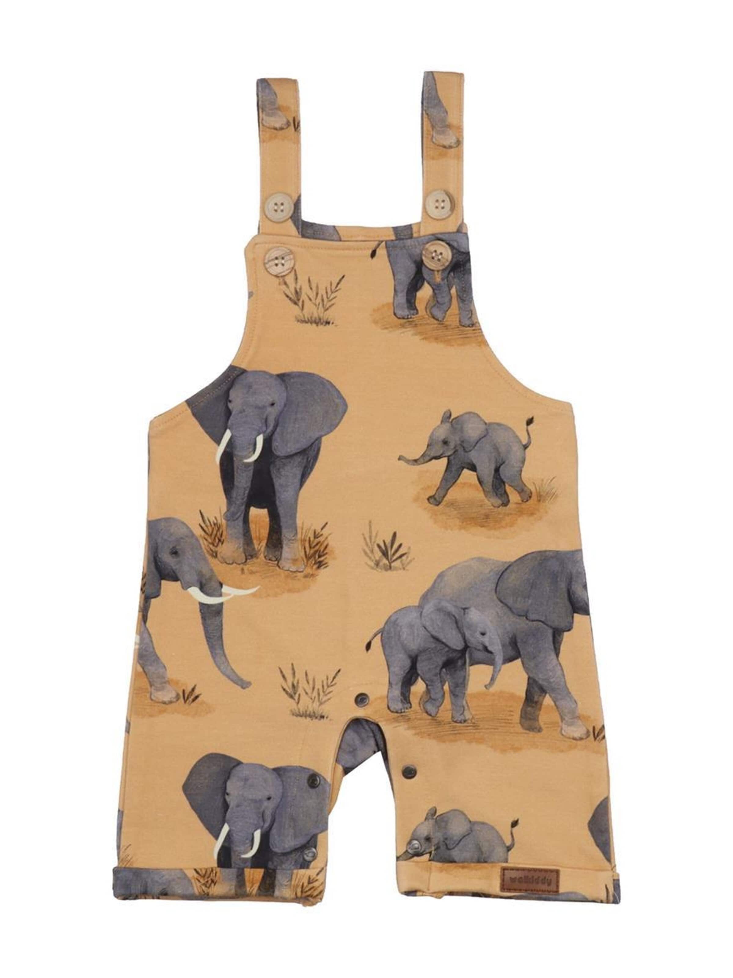 Walkiddy Strampler/Body 'Walkiddy - Elephant Family Romper'‌‌‌‌‌‌‌‌‌‌ in Orange: Vorderseite