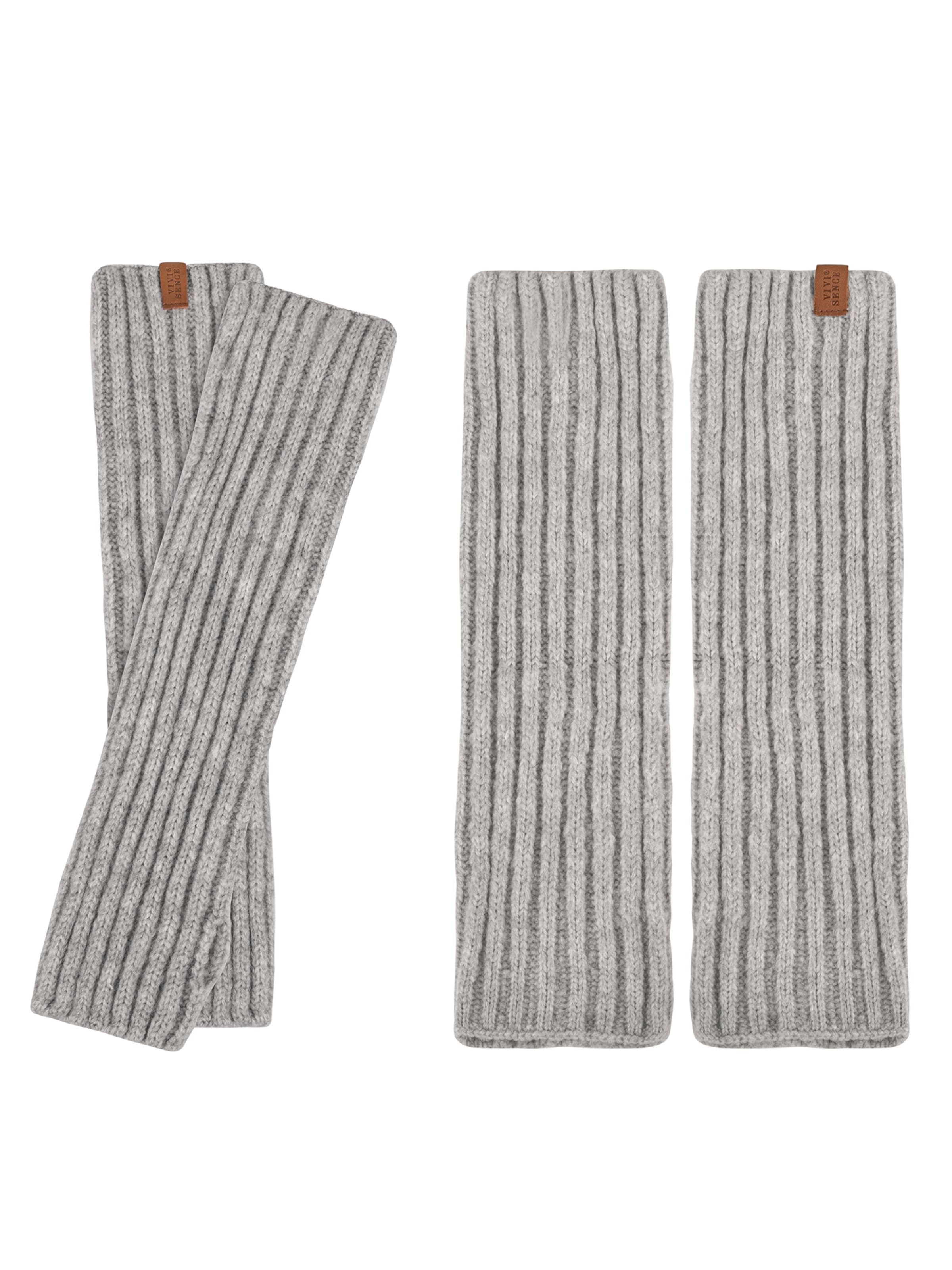 Vivisence Short finger gloves '7301 Set' in Grey: front