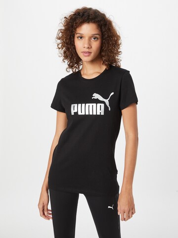 melns PUMA Sporta krekls 'Essentials+': no priekšpuses