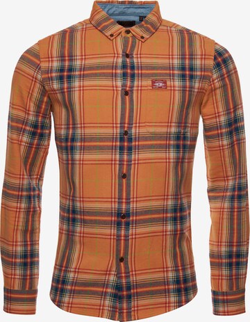 Superdry Button Up Shirt 'Heritage' in Orange: front