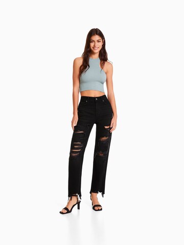 Bershka Loosefit Jeans in Schwarz