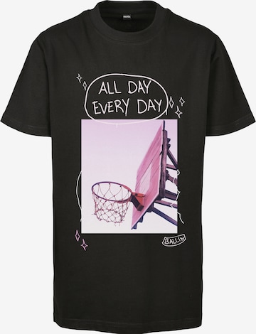 Mister Tee Shirt 'All Day Every Day' in Zwart: voorkant