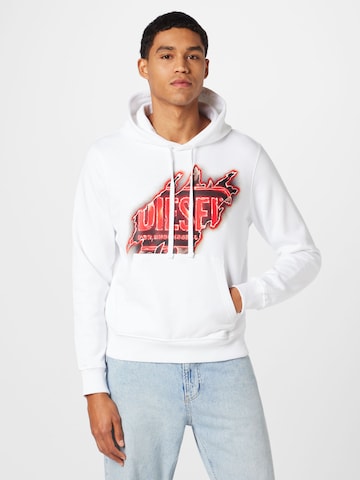 DIESEL Sweatshirt 'GINN' in Wit: voorkant