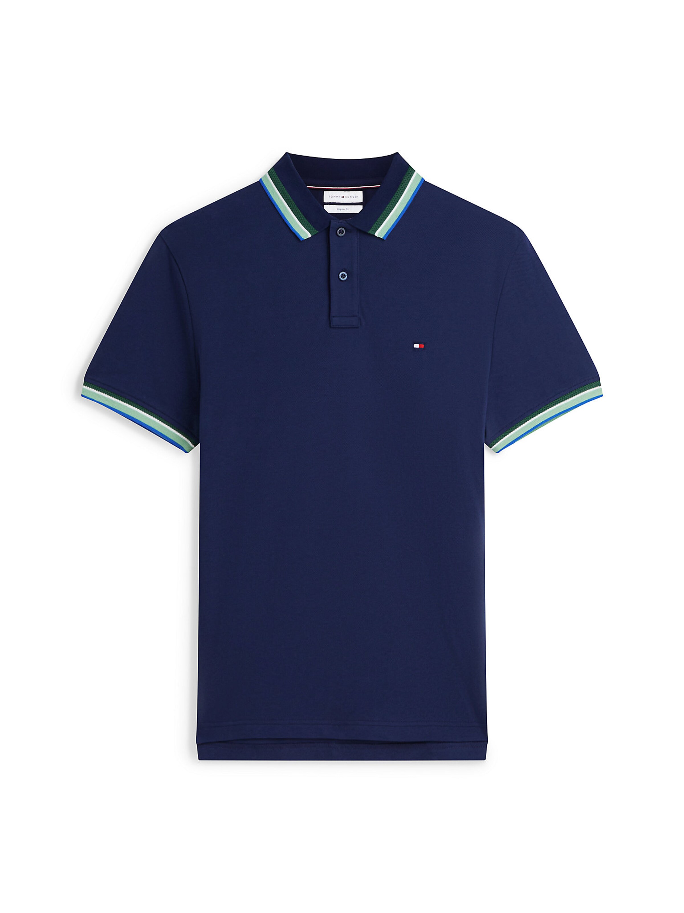 TOMMY HILFIGER Poloshirt in navy / azur / hellgrün, Produktansicht