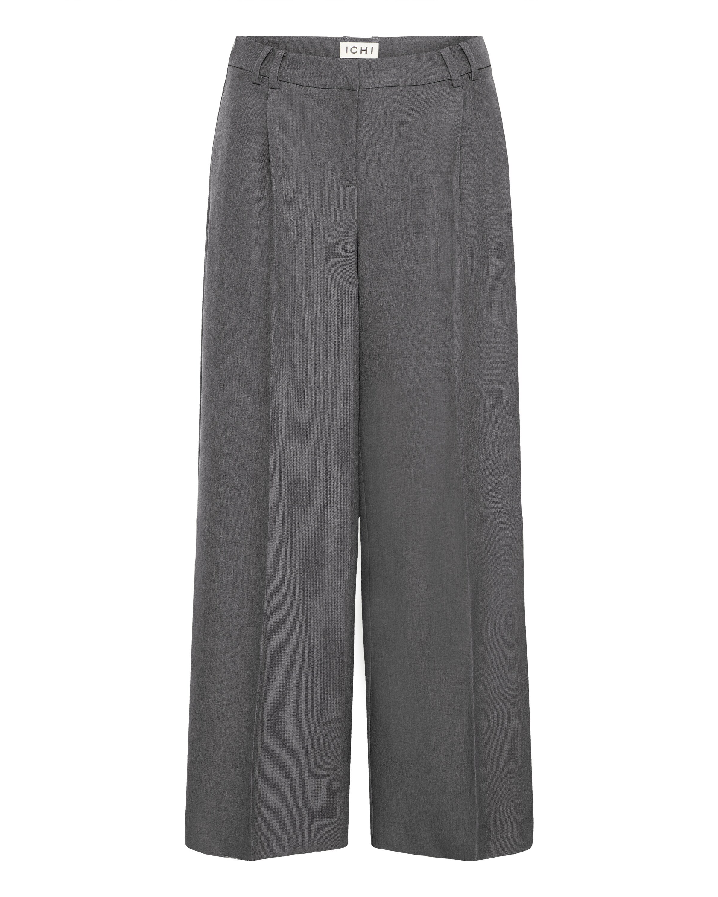 ICHI Wide Leg Bukser 'ICHIhlexi' i grå: forside
