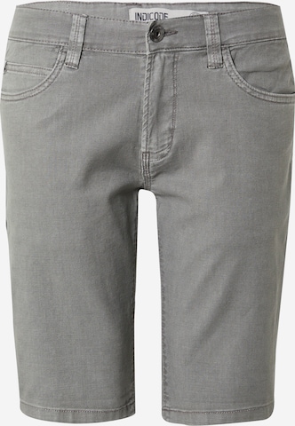 Coupe slim Pantalon 'Ayman' INDICODE JEANS en gris : devant