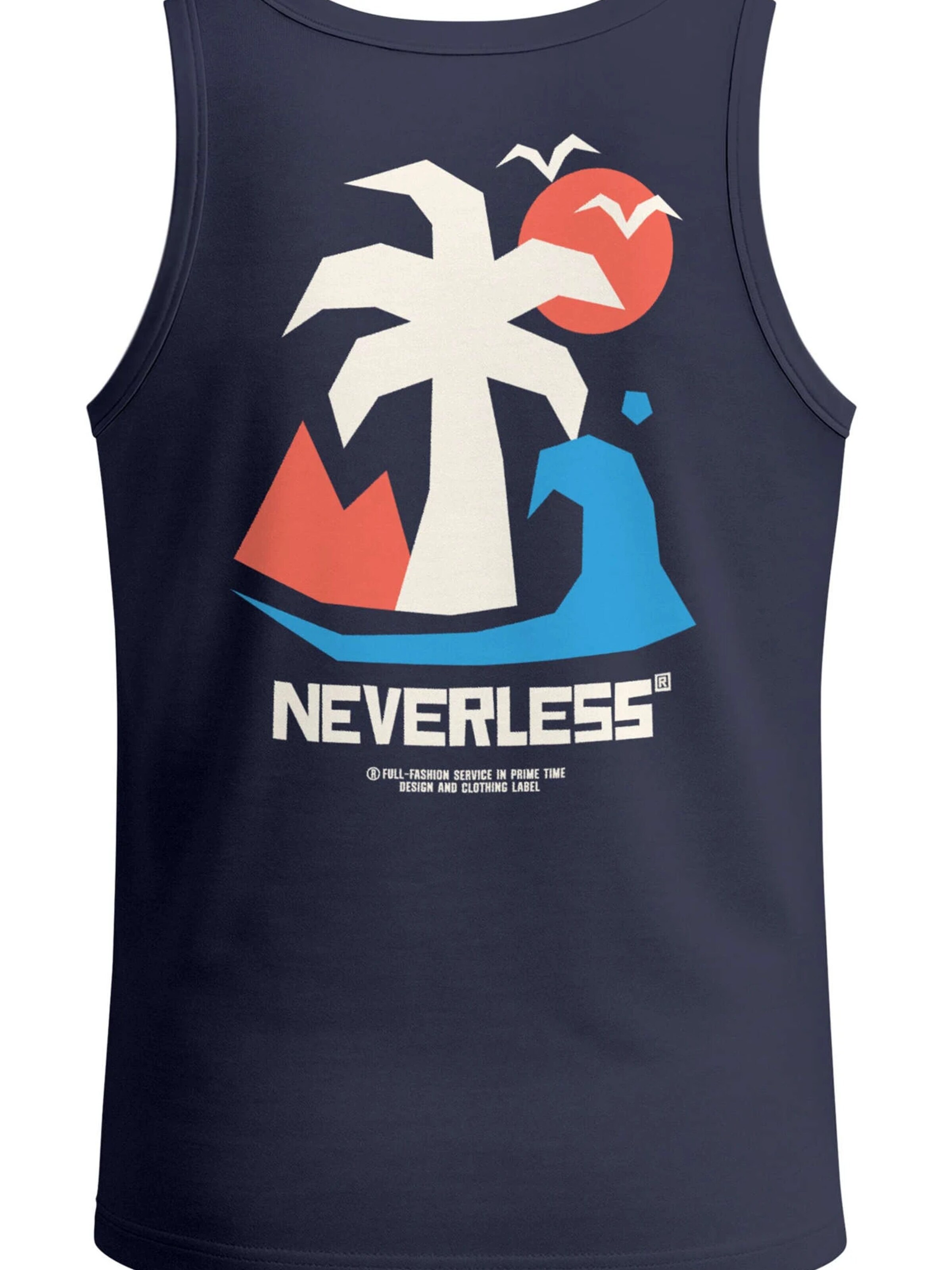 Neverless Shirt 'Beach Palm' in Blue: front