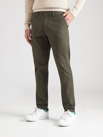 Coupe slim Pantalon chino 'LUCA' KnowledgeCotton Apparel en vert : devant