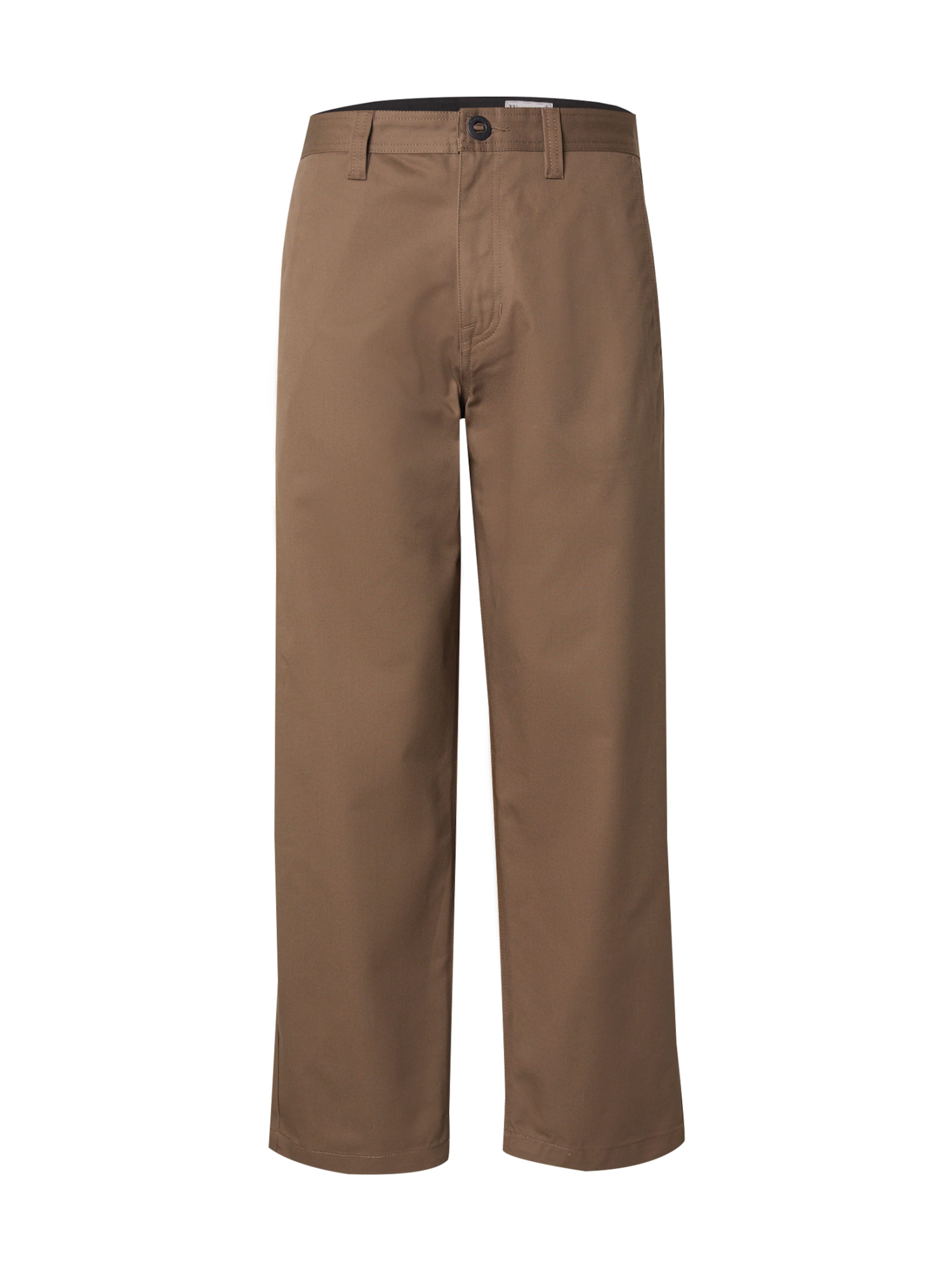 Volcom Normální Chino kalhoty – hnědá: přední strana