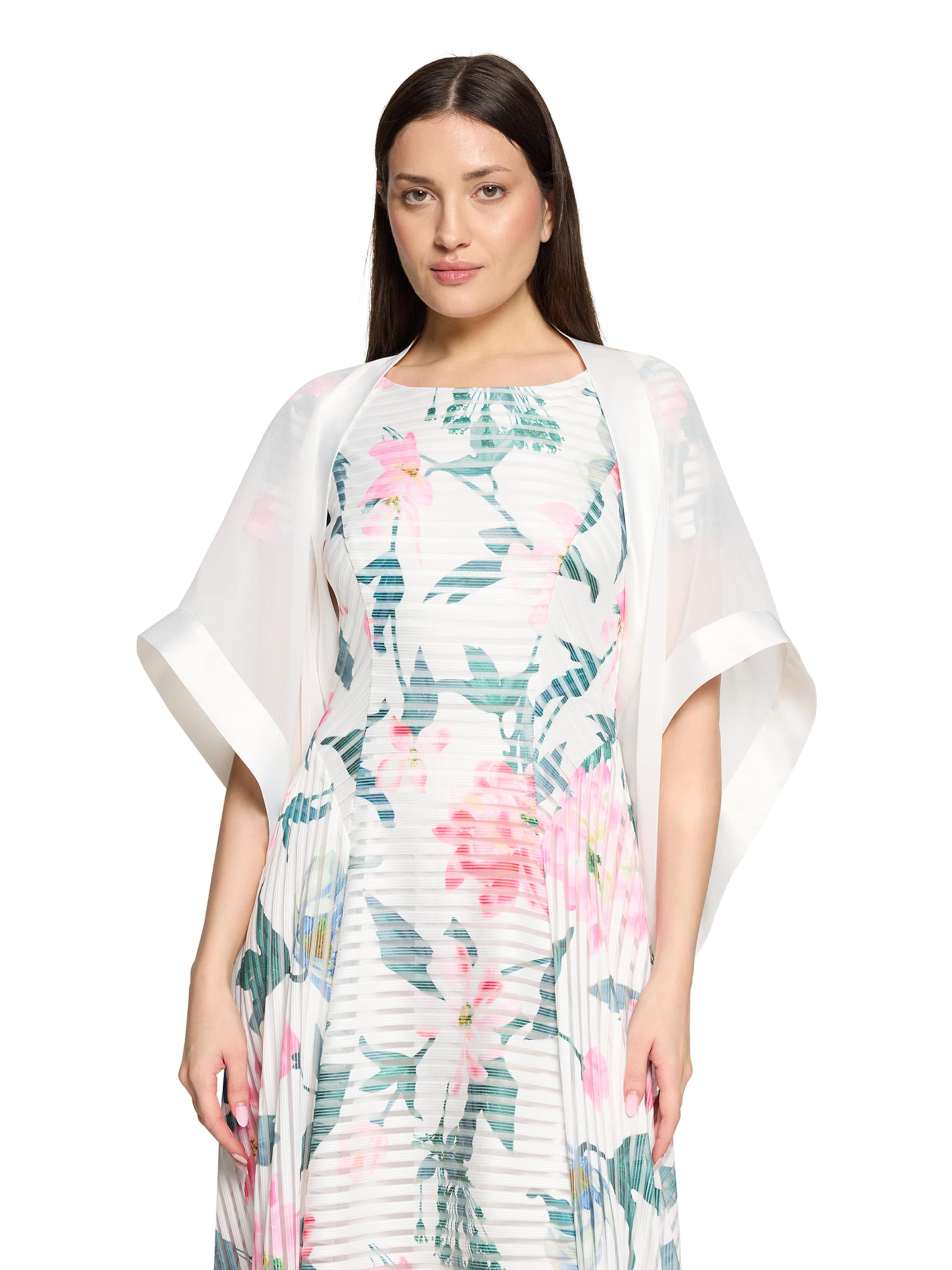 Vera Mont Chiffonstola mit 3/4 Arm in Weiß: Vorderseite