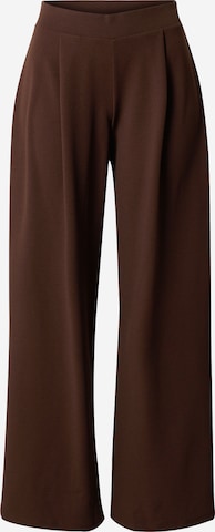 NLY by Nelly Wide leg Pleat-front trousers 'All In Crepe' in Brown: front