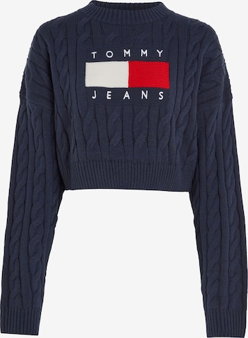 Tommy Jeans Sweter 'CENTER' w kolorze niebieski: przód