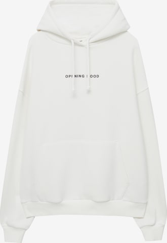 Sweat-shirt Pull&Bear en blanc : devant