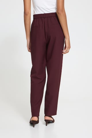 ICHI Regular Pleat-front trousers 'IHFava' in Red