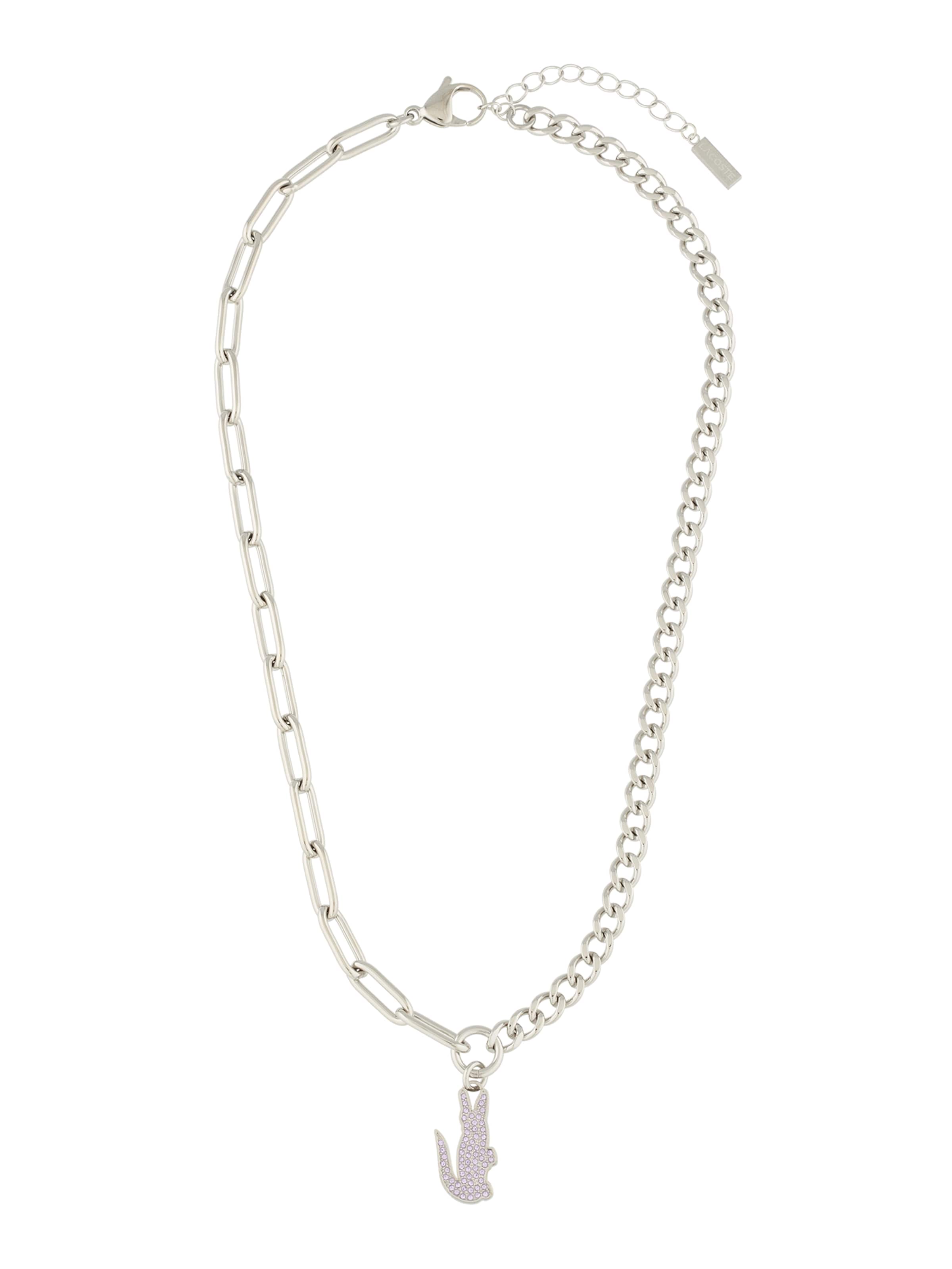 Chaîne 'Crocodile' LACOSTE en argent : devant