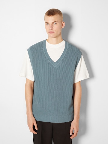 Bershka Sweater Vest in Blue: front